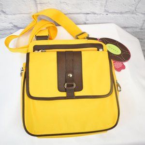 Mosey Life by Baggallini Zip Zip Crossbody Purse w/Wallet (Yellow) NEW